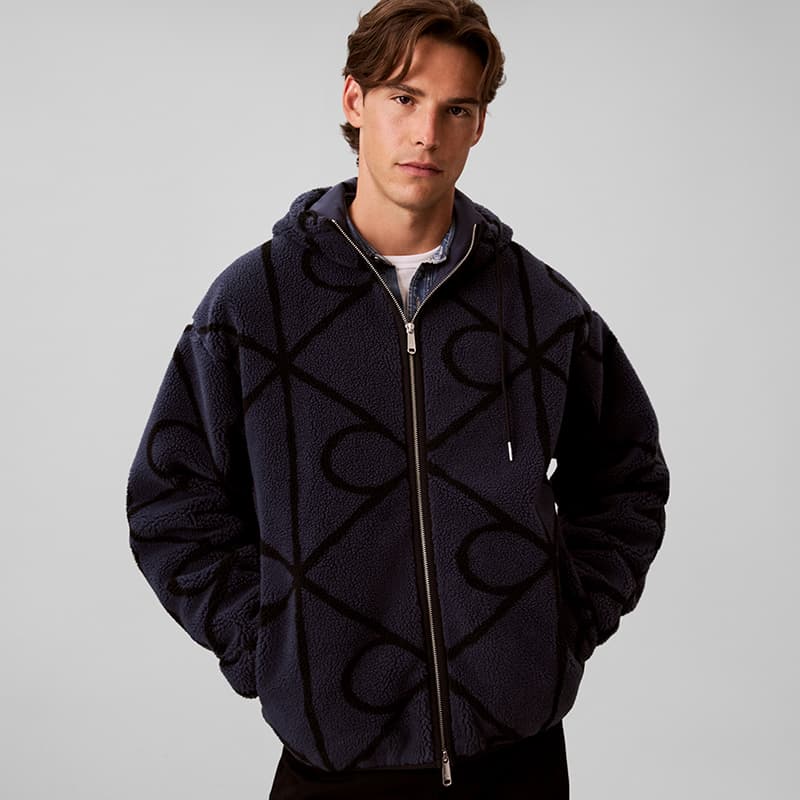 Куртка Calvin Klein CCI Ink Синий Мужской Флисовый Пиджак - изображение 5