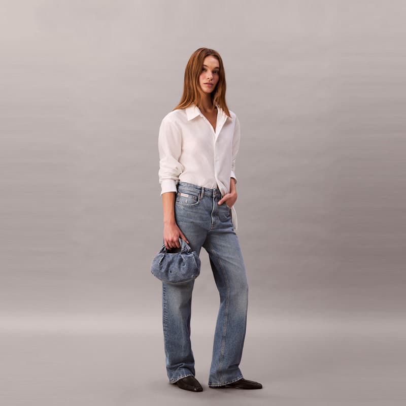 Сумка Calvin Klein Ткань Сумка Средняя Женская Джинсовая Светло-Синяя - изображение 6