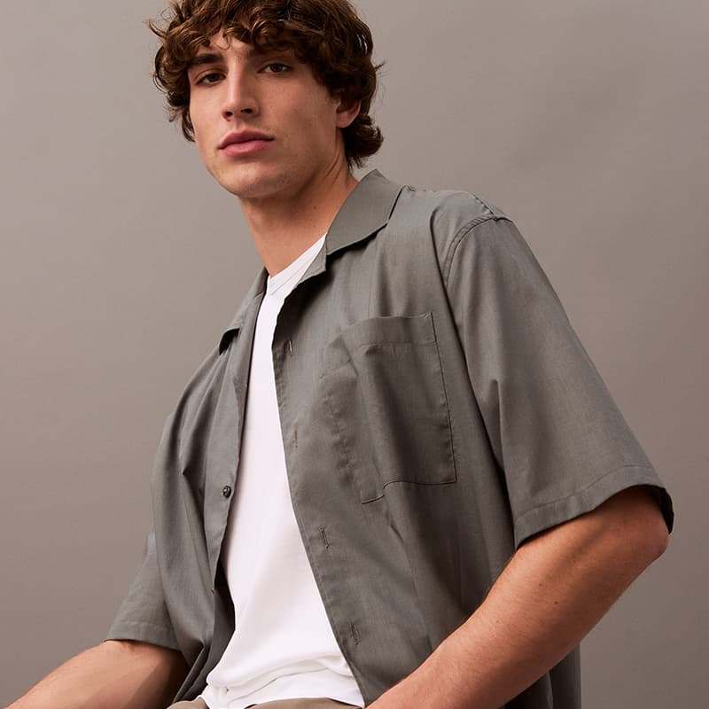 Рубашка Calvin Klein Мужская рубашка подарочный набор в коробке включен RMG облако TRACE серый - изображение 6