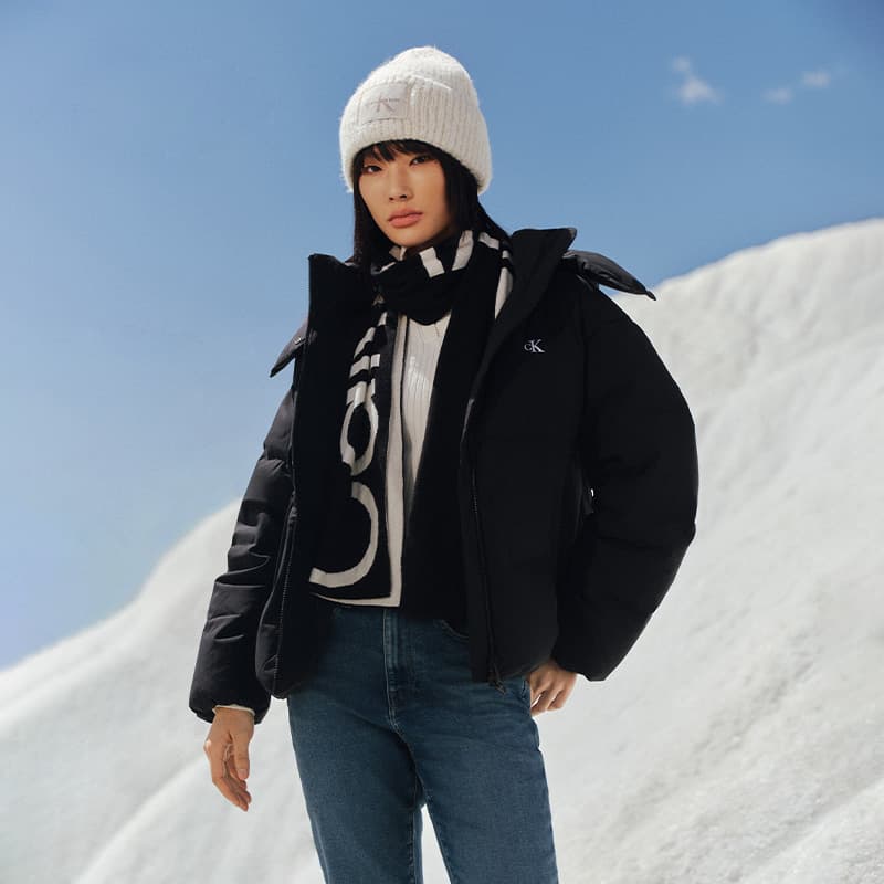 Шарф CALVIN KLEIN Вязаные шарфы Мужской Space Черный - изображение 2