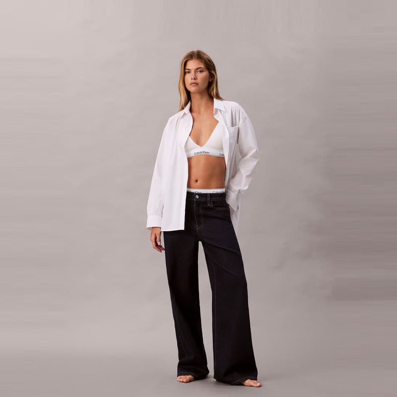 Джинсы Calvin Klein Wide Leg Version N8D Темно-синий деним Женские Джинсы - изображение 5