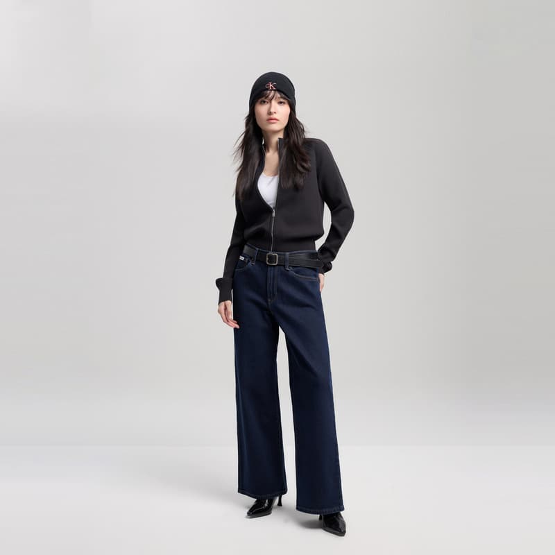 Джинсы Calvin Klein Wide Leg Version N8D Темно-синий деним Женские Джинсы - изображение 4