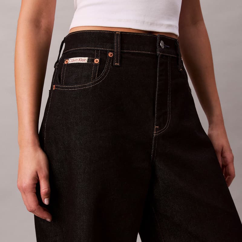 Джинсы Calvin Klein Wide Leg Version N8D Темно-синий деним Женские Джинсы - изображение 5