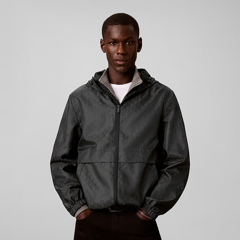 Демисезонная куртка calvin klein UB1 Космический Черный Мужские Ветровки - изображение 3