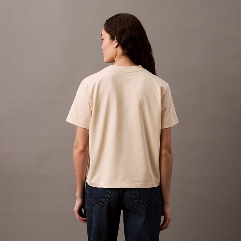 Футболка Calvin Klein T-рубашка женская C7P теплый песочный - изображение 5