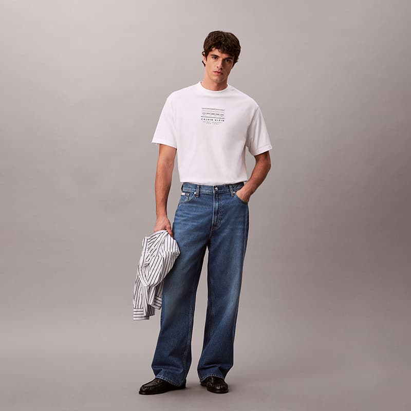 Штаны Calvin Klein NNO Джинсовый Светло-Синий Мужские Джинсы - изображение 7