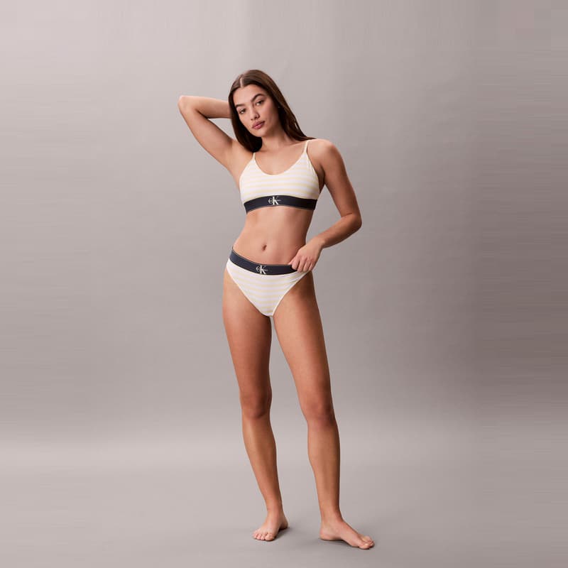 Трусы Calvin Klein 6WC Желтый Белый Полосы Женские Трусики-бикини - изображение 3