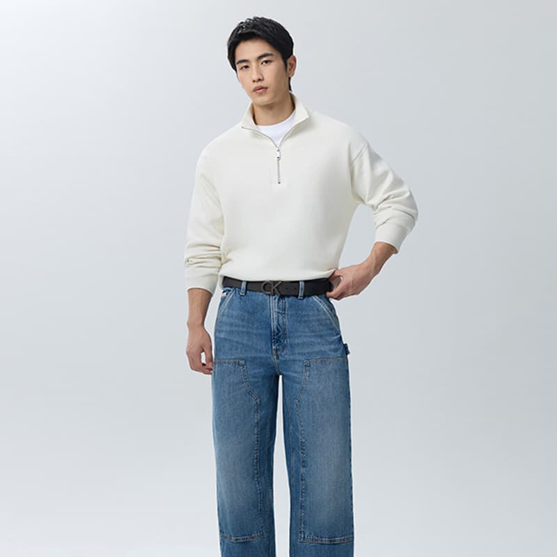 Ремень CALVIN KLEIN Ремни из коровьей кожи мужской космический черный 3,5 см - изображение 5