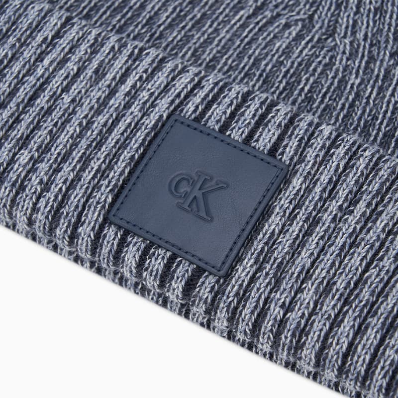 Шапка CALVIN KLEIN Хлопок Нейлон Эластан Шапки Унисекс Синий Серый - изображение 5