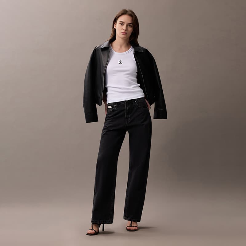 Джинсы Calvin Klein 846 Denim Черный Серый Женские Джинсы - изображение 4