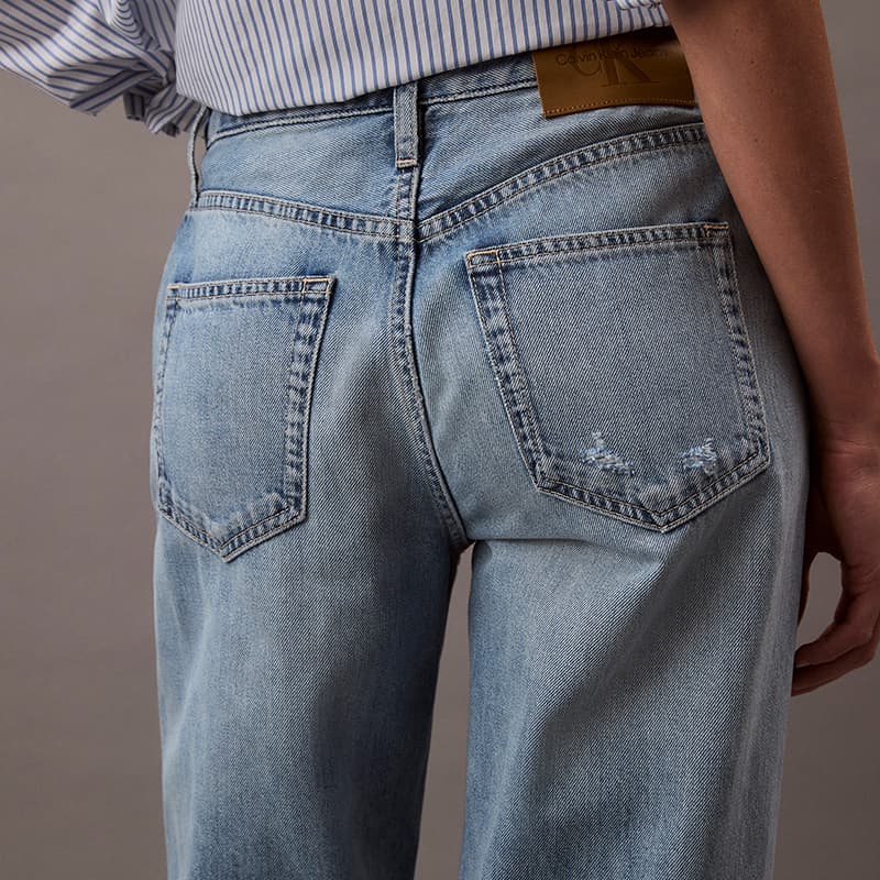Джинсы Calvin Klein Прямой крой RDA Джинсы Светло-Синие Женские Джинсы - изображение 6