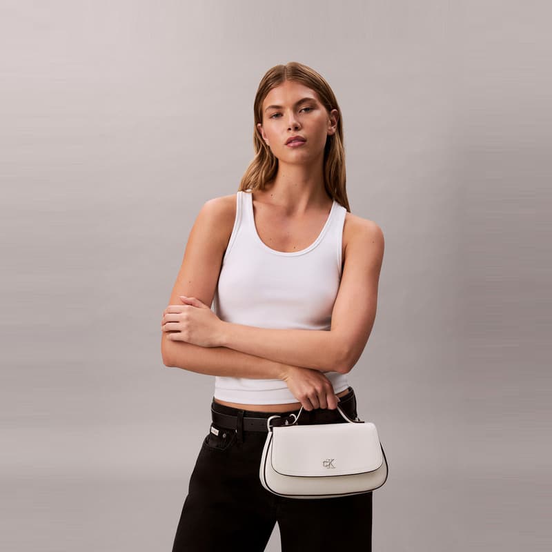 Сумка CALVIN KLEIN Сумка из смешанного материала Маленькая Женская Лилия Белая - изображение 6