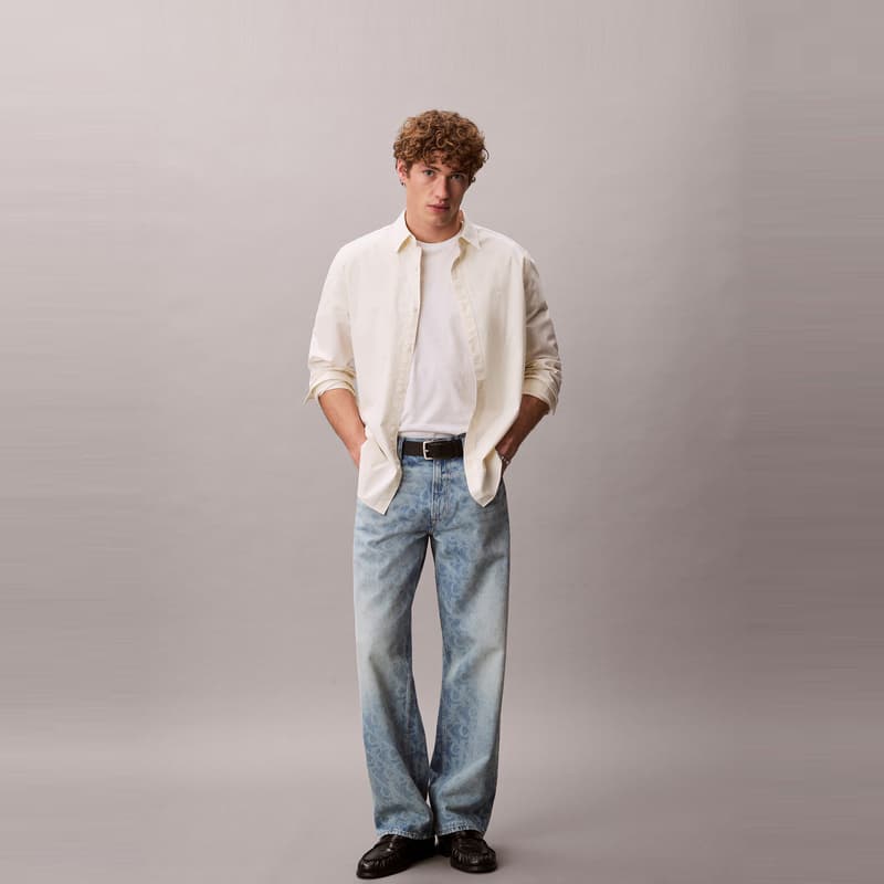 Штаны Calvin Klein Straight Fit 1WX Джинсовый Светло-Синий Мужские Джинсы - изображение 4