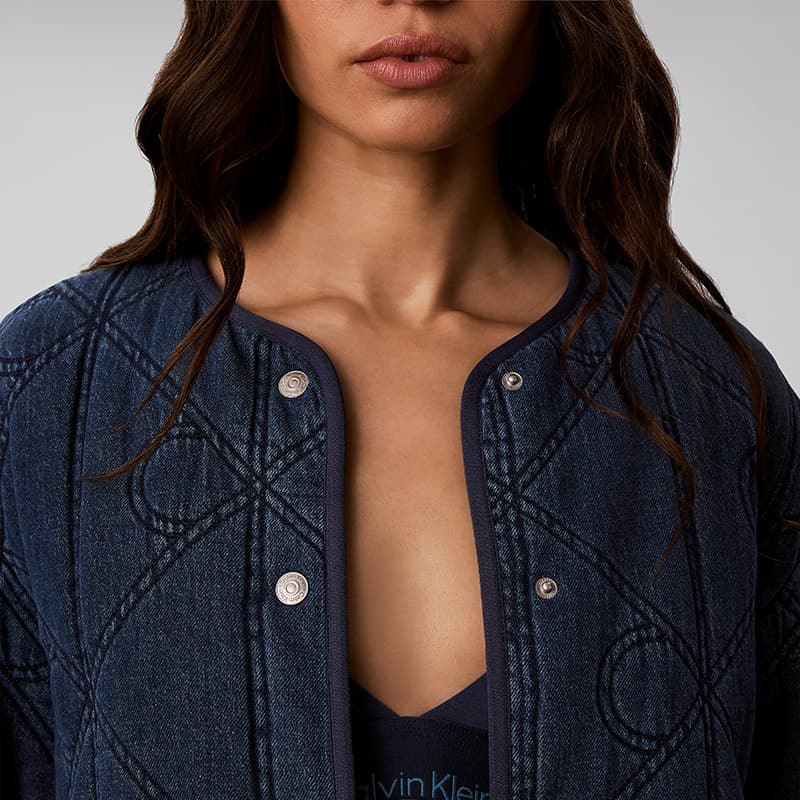 Calvin Klein JMN Джинсовый Синий Женский Синтепон Куртка - изображение 5