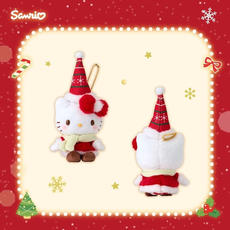 Sanrio Рождественская шляпа Кукла Плюшевый Украшение 19 см Длина тела в сидячем положении - изображение 4