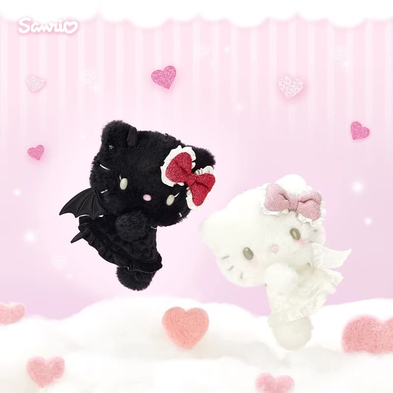 SANRIO GIFT GATE Ангел And Маленький дьявол Хелло Китти Куклы Плюшевый Украшение 8 см - изображение 2