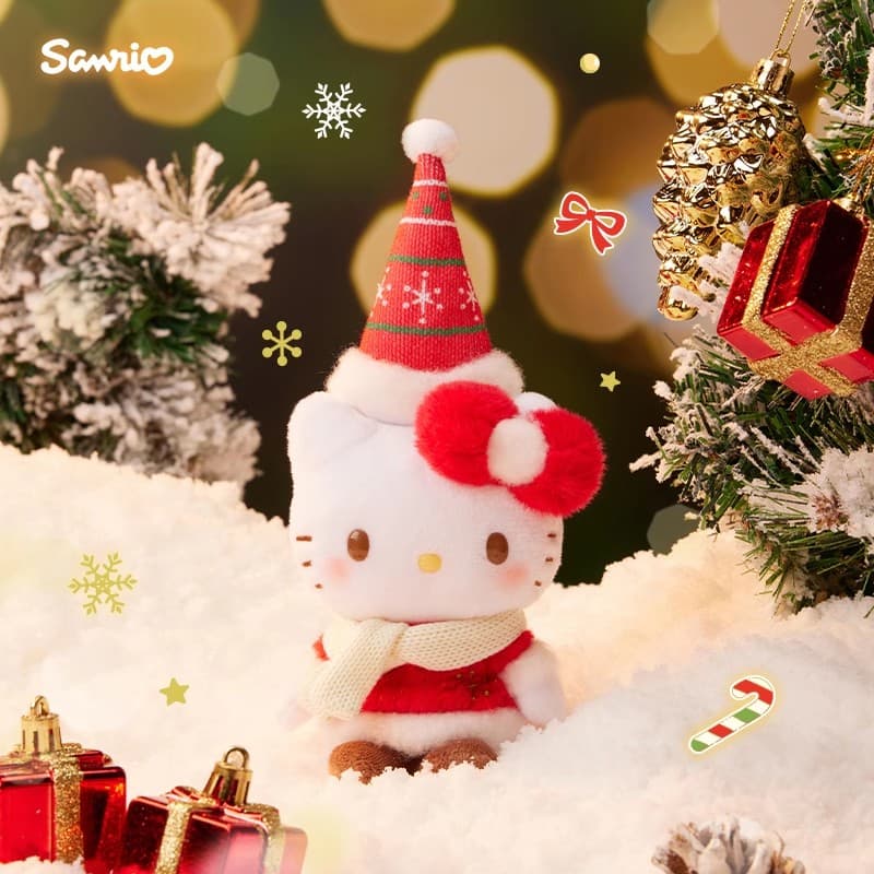 Sanrio Рождественская шляпа Кукла Плюшевый Украшение 19 см Длина тела в сидячем положении - изображение 3