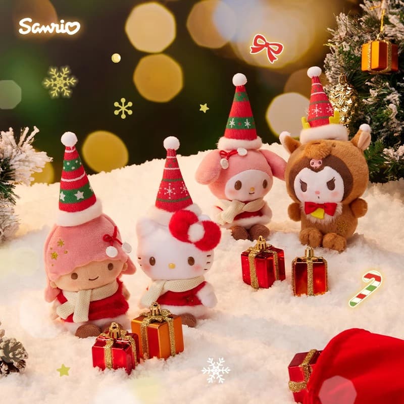 Sanrio Рождественская шляпа Кукла Плюшевый Украшение 7 см Длина тела - изображение 2