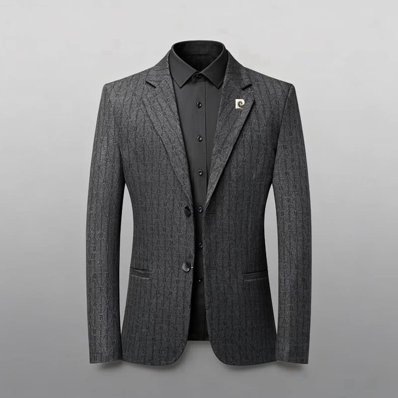Пиджак PIERRE CARDIN Серый [Металл Логотип] Мужской Классический Костюм - изображение 2