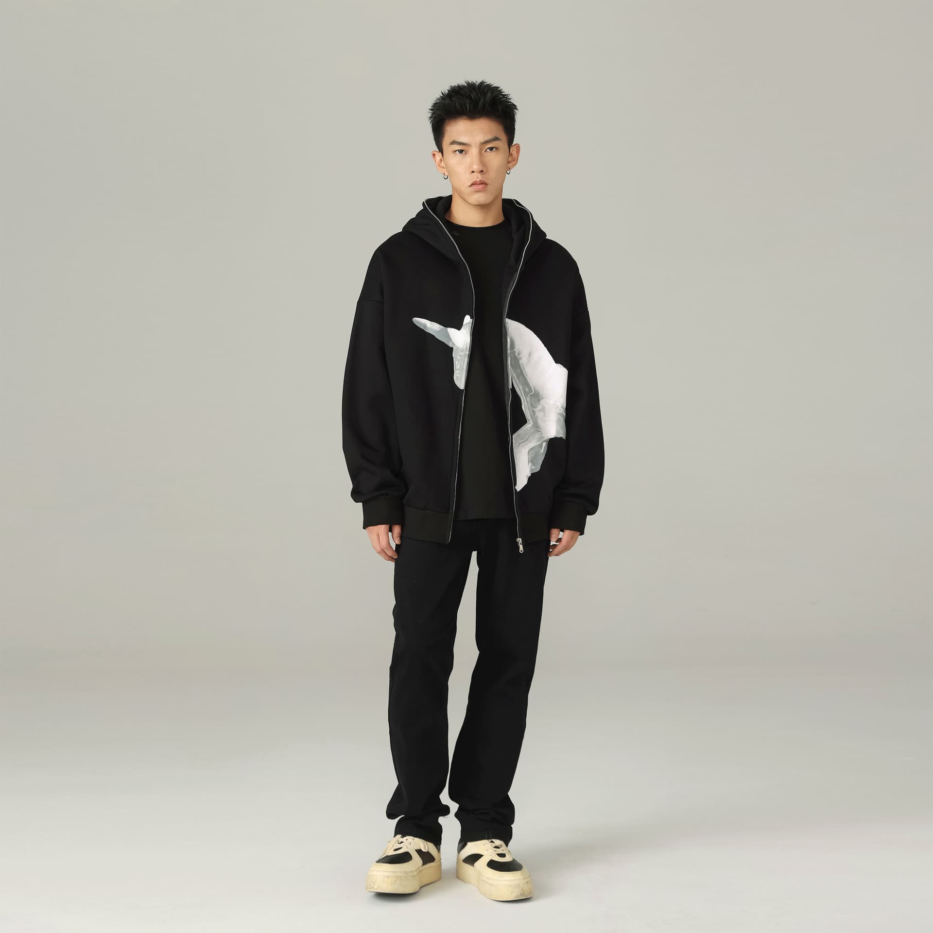 Худи Duamin Unisex Unicorn Print Hoodie Black - изображение 4