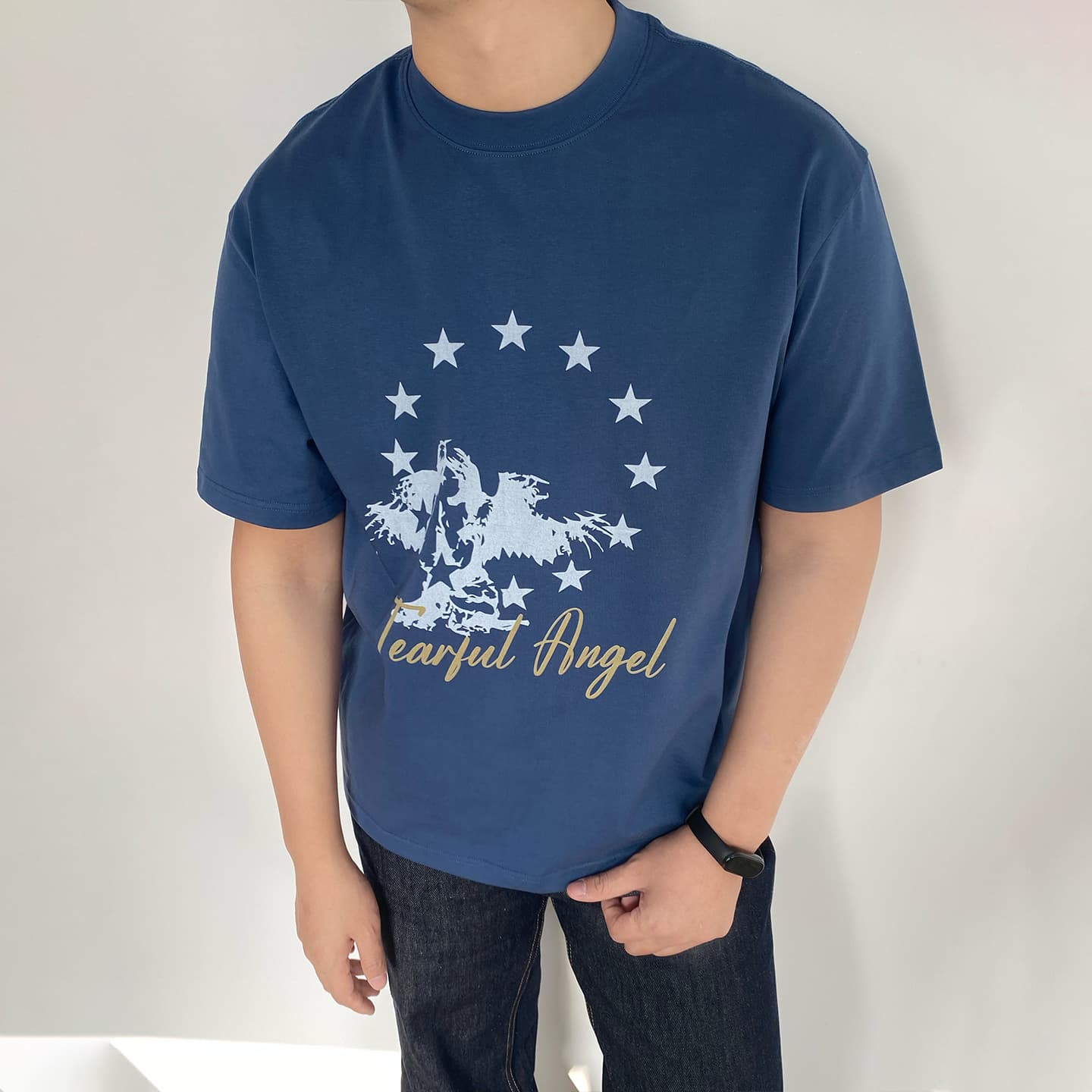 Футболка ANYWEARLAB Синий Мужской Футболки - изображение 4