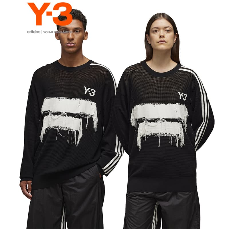 Y-3 GFX KNIT CREW Унисекс Черный - изображение 2