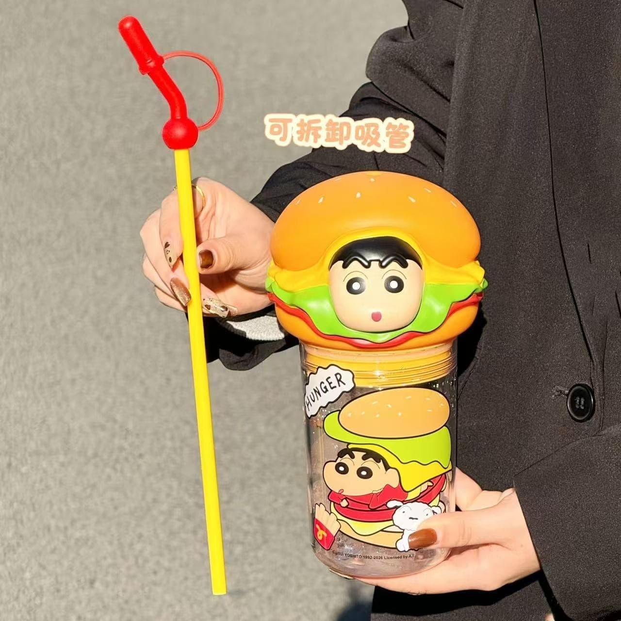 Crayon Shinchan Гамбургер Кукла Пластиковая Чашка для воды 660 мл - изображение 4