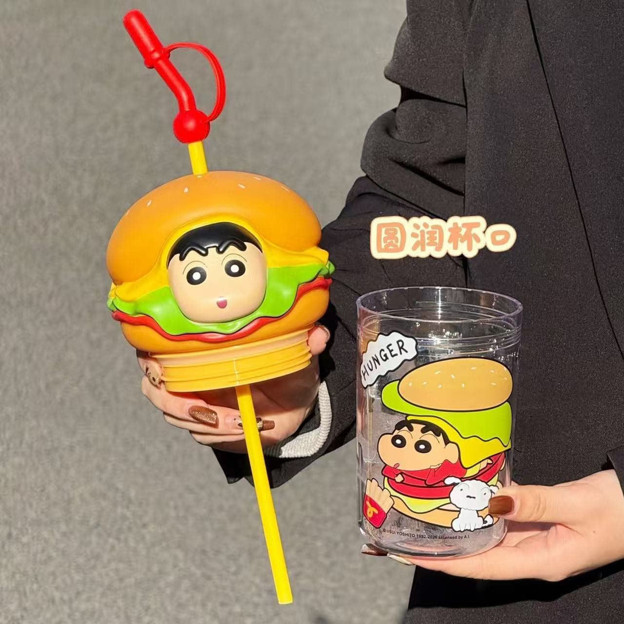 Crayon Shinchan Гамбургер Кукла Пластиковая Чашка для воды 660 мл - изображение 2