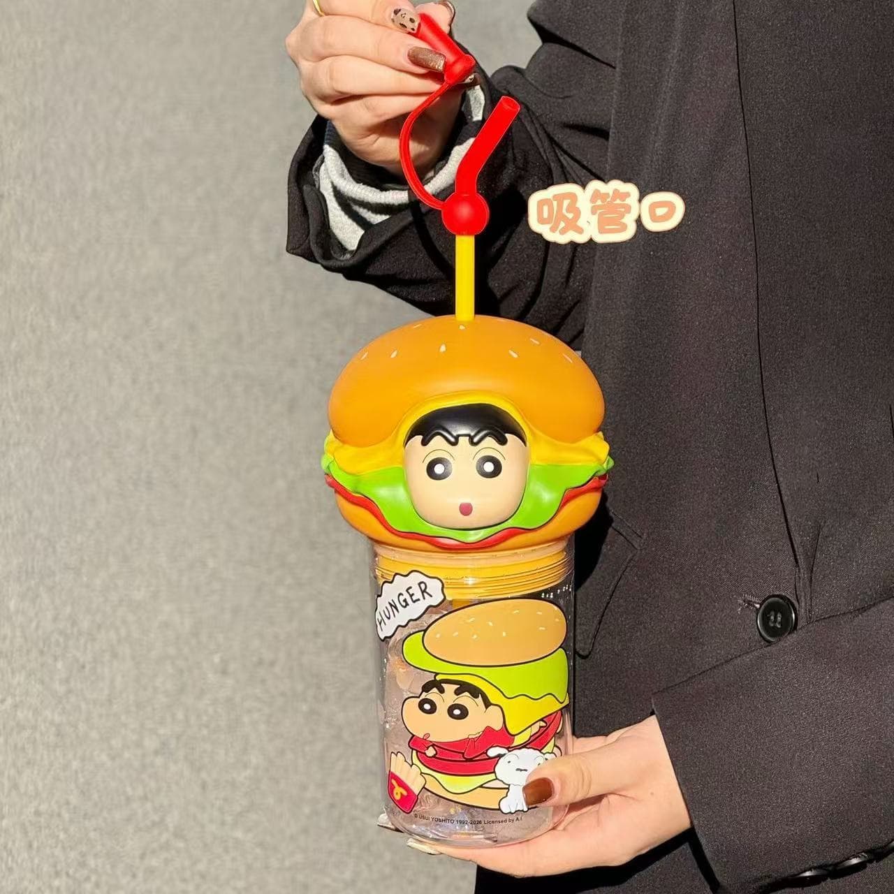 Crayon Shinchan Гамбургер Кукла Пластиковая Чашка для воды 660 мл - изображение 3