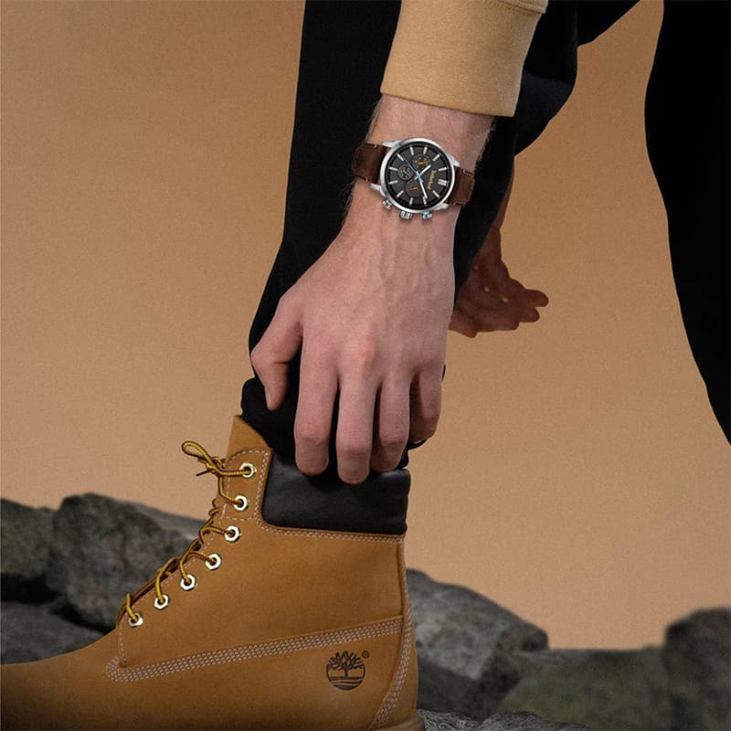 Механические часы Timberland Henniker II Часы с ремешком на запястье кварцевый механизм кожаный ремешок черный циферблат мужские часы - изображение 5