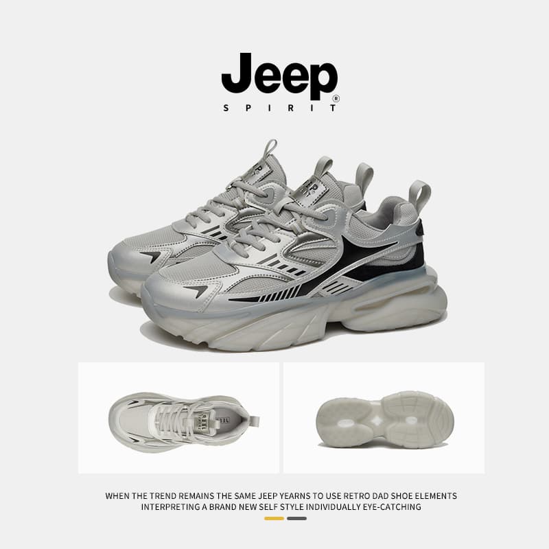 Кроссовки JEEP SPIRIT Leisure Collection Низкие повседневные кроссовки Мужские Луна Песок Серебристый - изображение 10