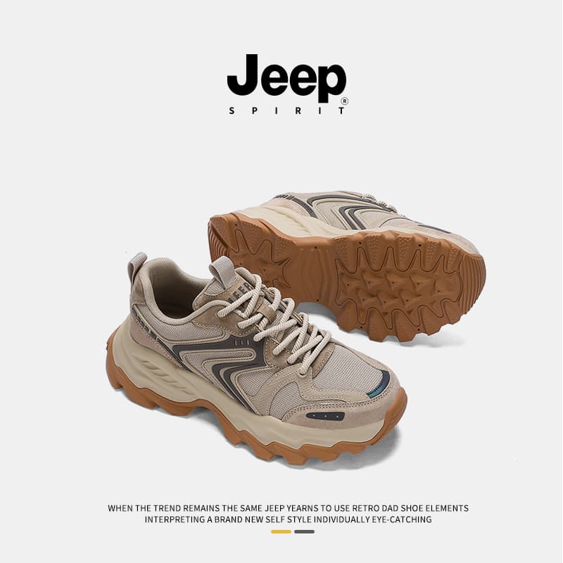 Кроссовки JEEP SPIRIT Black Myth Амортизация Износостойкий Легкий Антискользящий Лоу-топы Массивные кроссовки Мужской - изображение 10