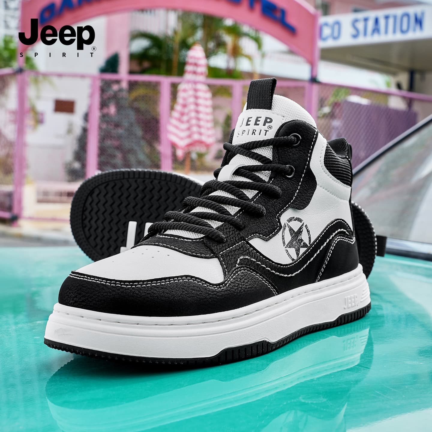 Кроссовки JEEP SPIRIT Black Myth Износостойкий Легкий Антискользящий Амортизация Хай-топы Скейтборд Обувь Мужской - изображение 7