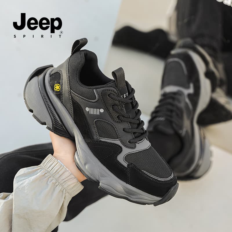 Кроссовки JEEP SPIRIT Black Myth Амортизация Устойчивость к износу Легкий Противоскользящий Низкий Топ Массивные кроссовки Мужские - изображение 10