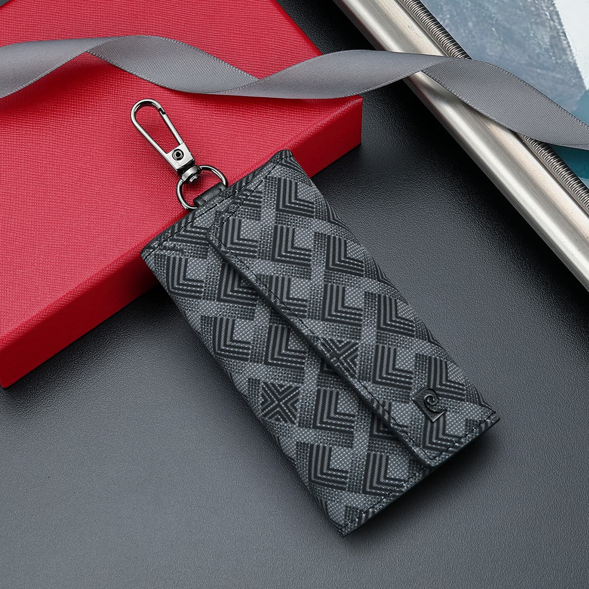 Ключница PIERRE CARDIN Ткань Key Pouch Стандартный (Standard) Мужской Серый - изображение 7
