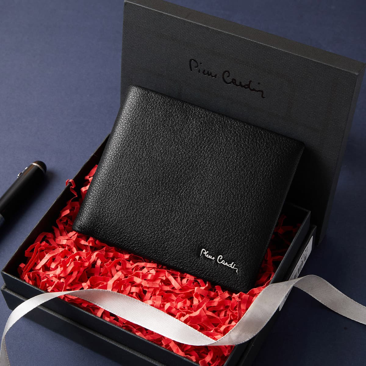 Кошелек PIERRE CARDIN Кошелек из коровьей кожи стандартный (стандартный) мужской черный - изображение 5