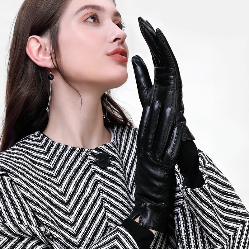 PIERRE CARDIN Овчина Пальцевые Женские Черный - изображение 7