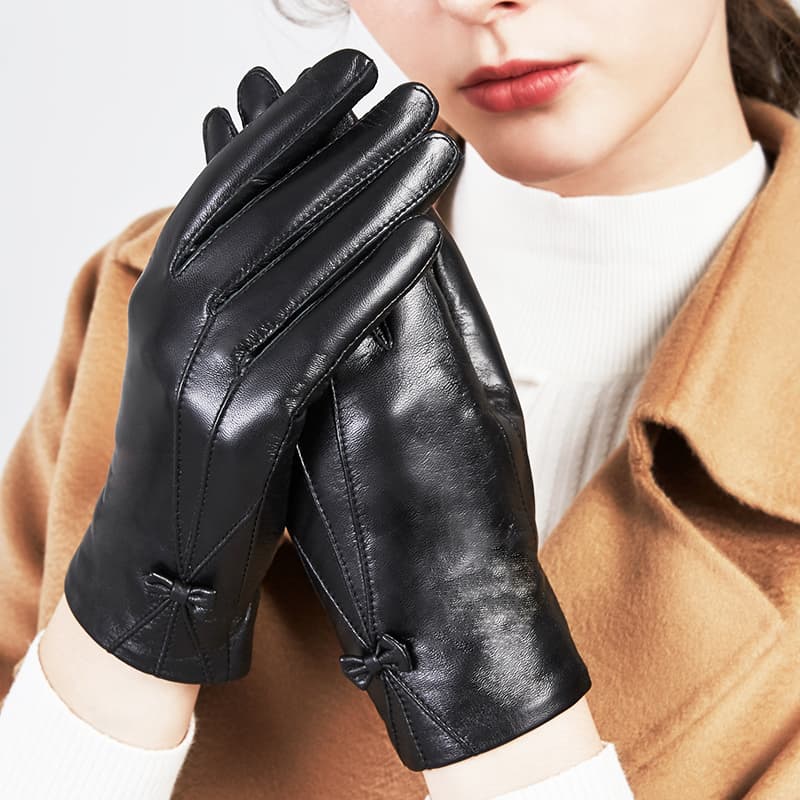 PIERRE CARDIN Козья кожа Пальцевые Женские Черный - изображение 4