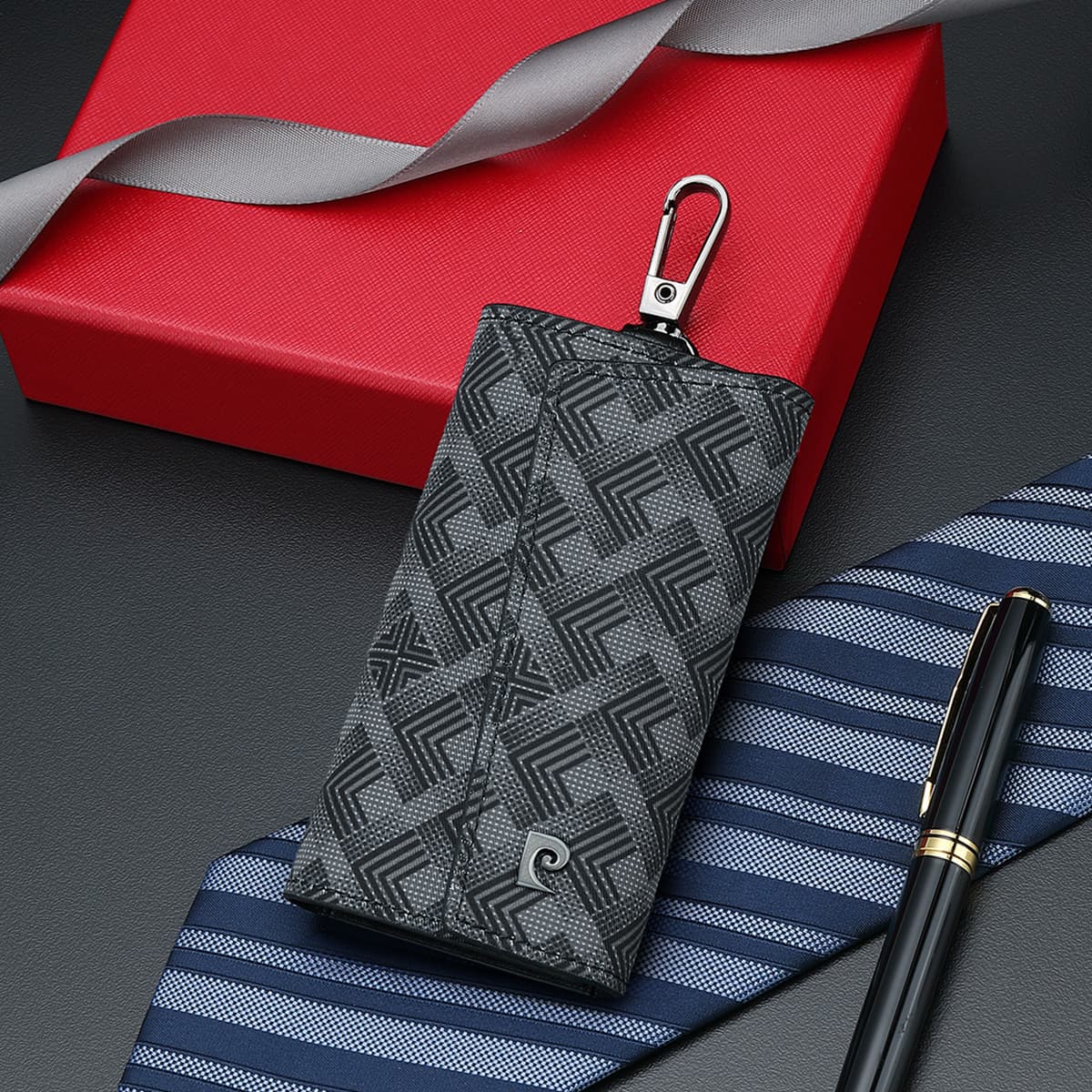 Ключница PIERRE CARDIN Ткань Key Pouch Стандартный (Standard) Мужской Серый - изображение 6