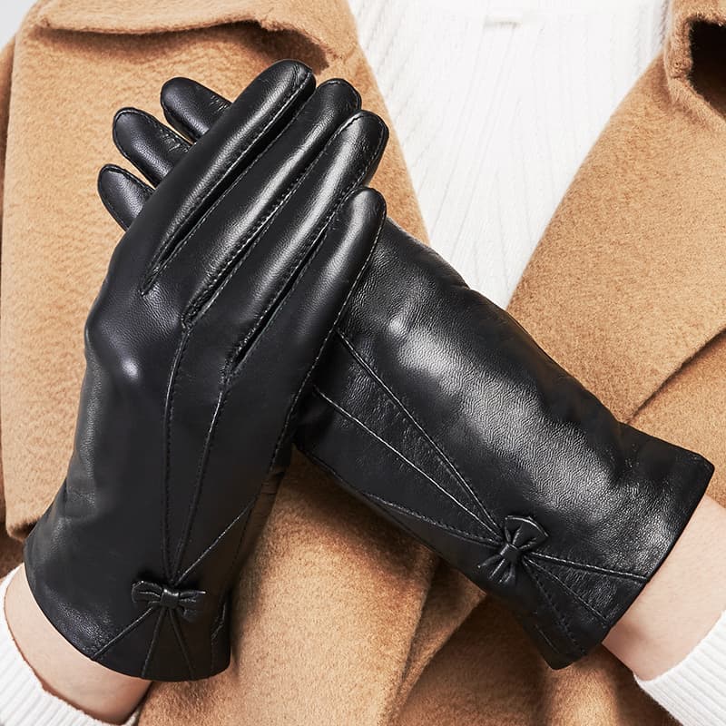 PIERRE CARDIN Козья кожа Пальцевые Женские Черный - изображение 5