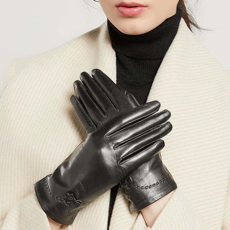 PIERRE CARDIN Овчина Козья кожа Пальцевые Женские Черный - изображение 5