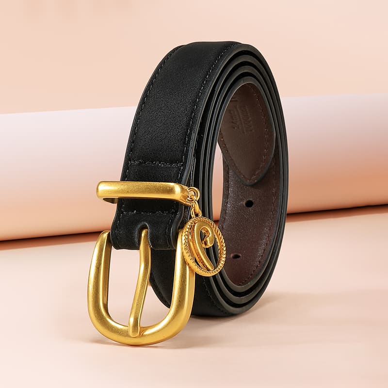Ремень PIERRE CARDIN Ремни из коровьей кожи женские черные 2,4 см - изображение 5