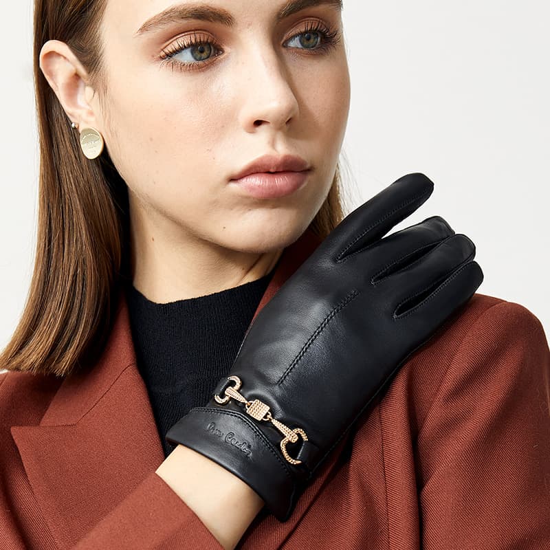 PIERRE CARDIN Овчина Пальцевые Женские Черный - изображение 3