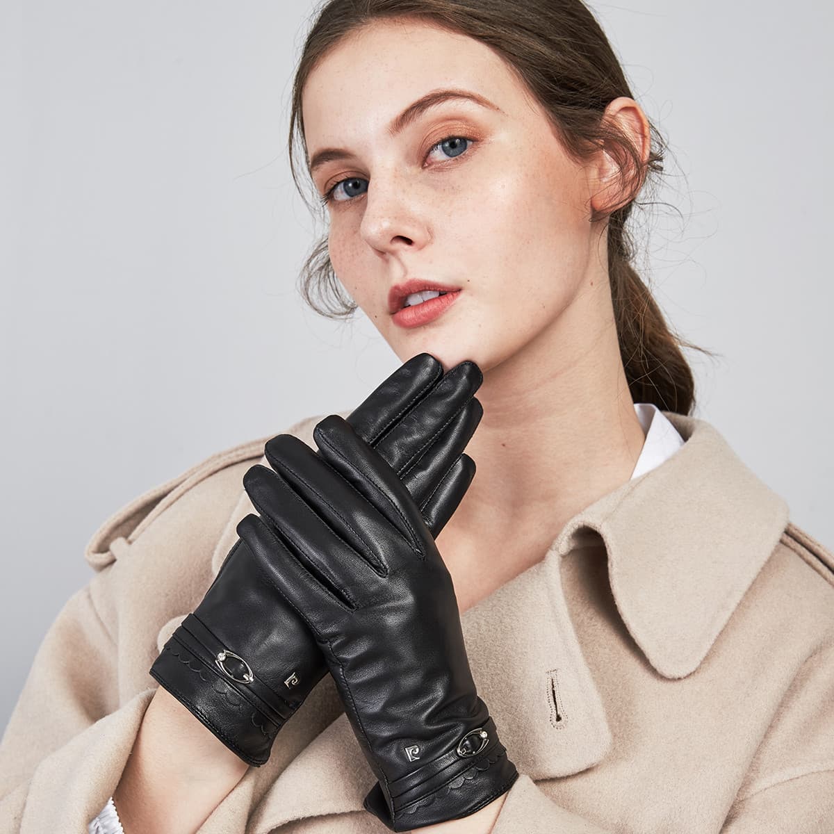 PIERRE CARDIN Овчина Пальцевые Женские Черный - изображение 4