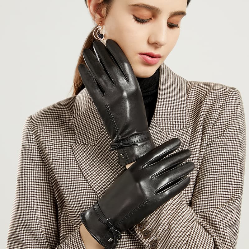 PIERRE CARDIN Овчина Пальцевые Женские Черный - изображение 4