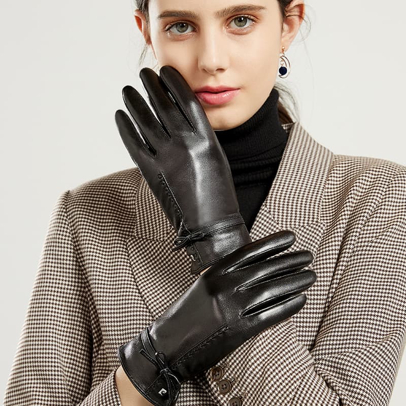 PIERRE CARDIN Овчина Пальцевые Женские Черный - изображение 3