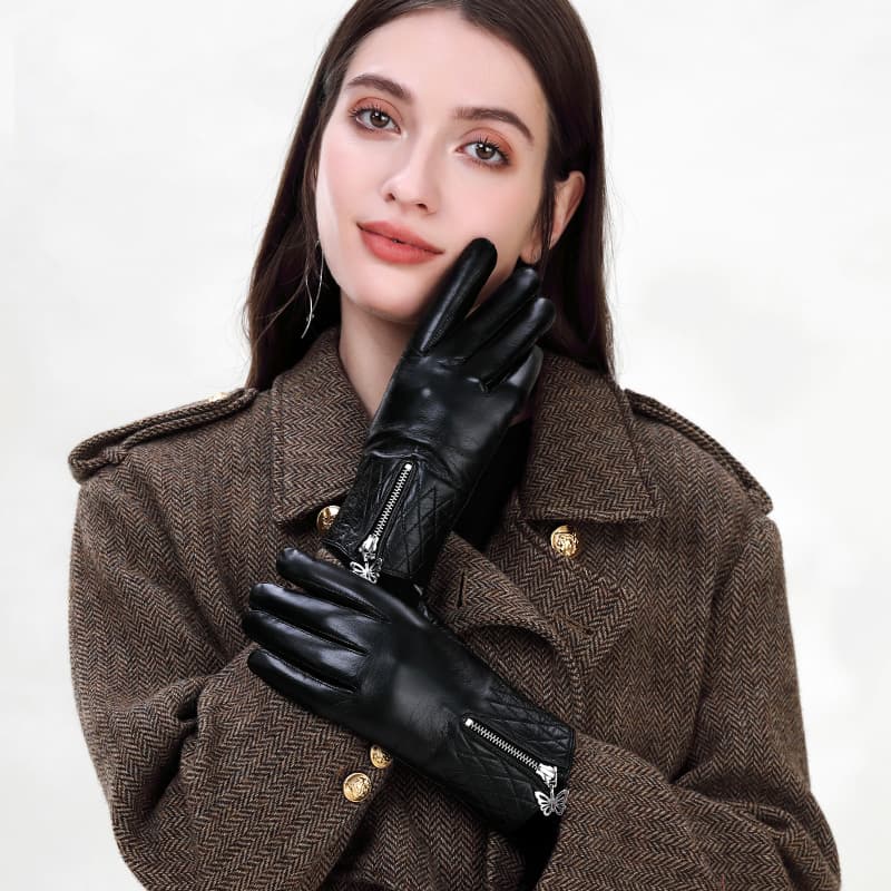 PIERRE CARDIN Овчина Козья кожа Пальцевые Женские Черный - изображение 6
