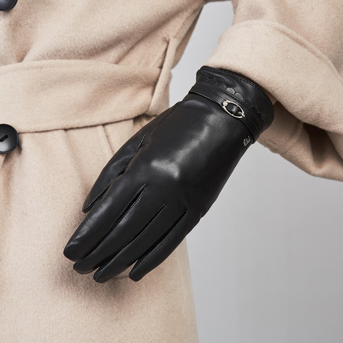 PIERRE CARDIN Овчина Пальцевые Женские Черный - изображение 5