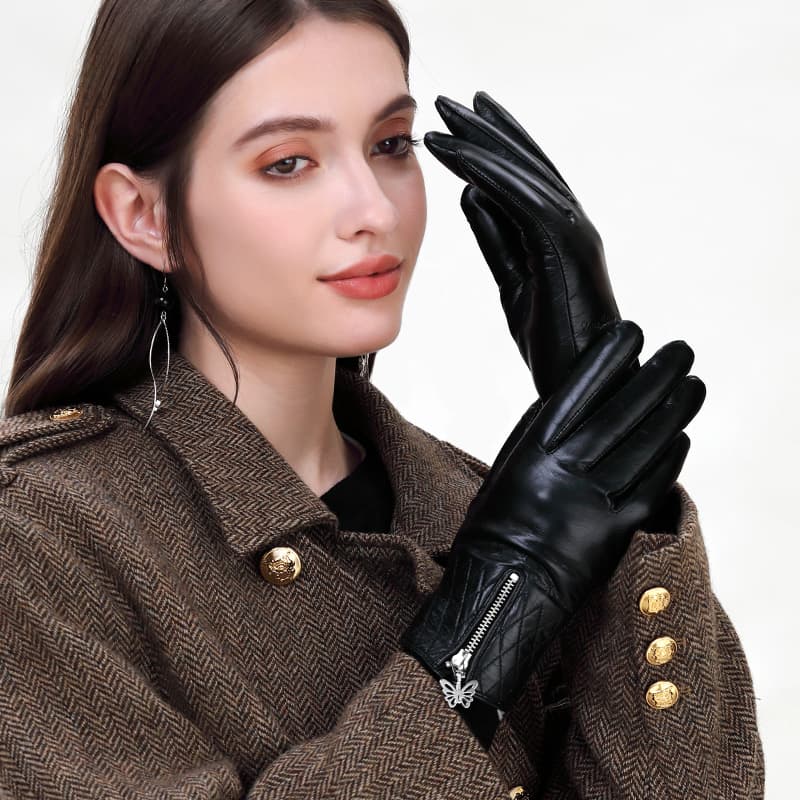 PIERRE CARDIN Овчина Козья кожа Пальцевые Женские Черный - изображение 7