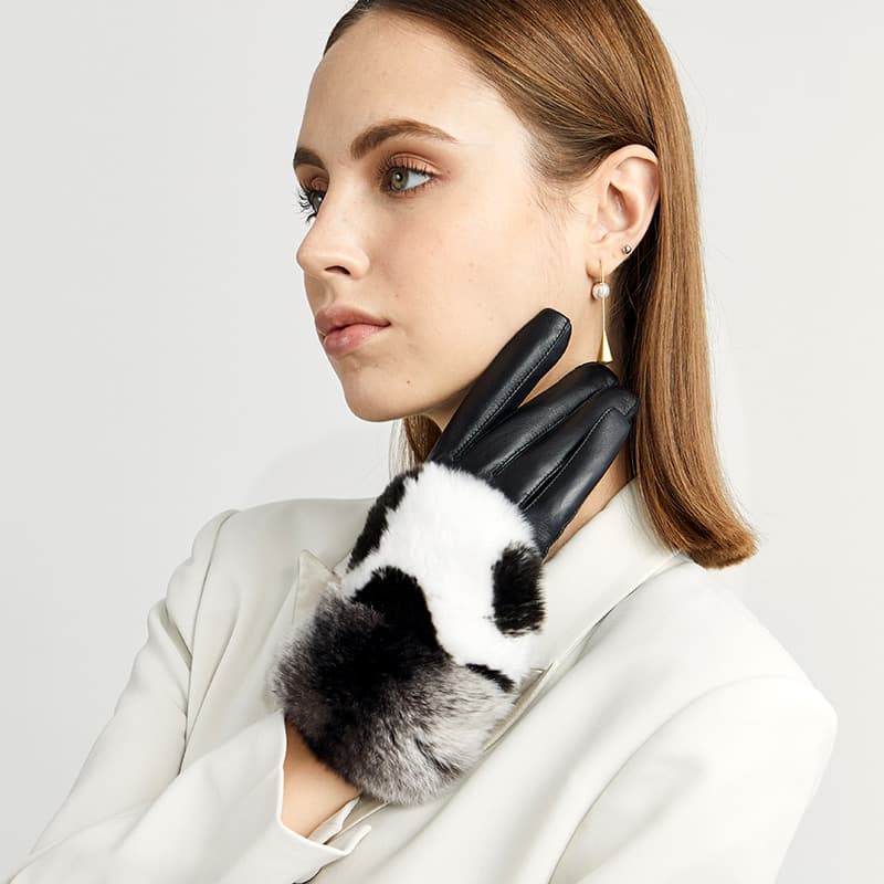 PIERRE CARDIN Овчина Пальцевые Женские Черный - изображение 5